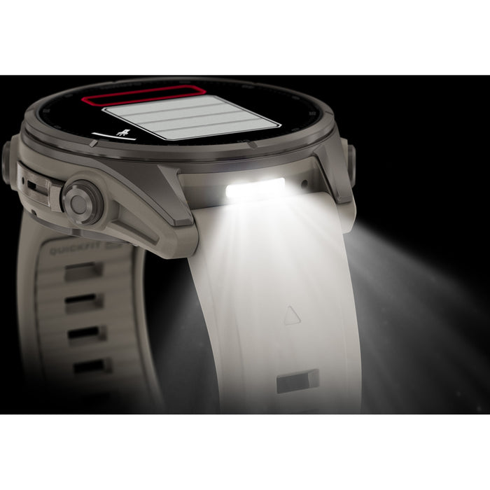 Garmin fenix 9 Smartwatch Titanium with Fog Gray Silicone Band