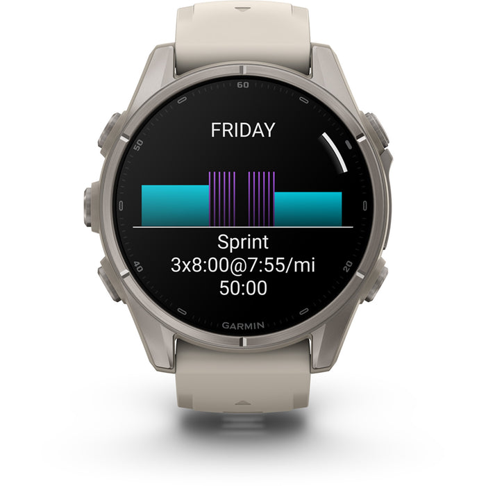 Garmin fenix 9 Smartwatch Titanium with Fog Gray Silicone Band