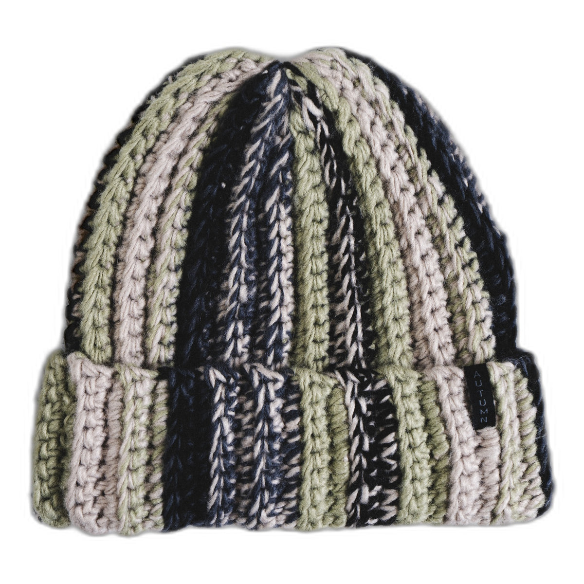 Autumn Patchwork Beanie Sand