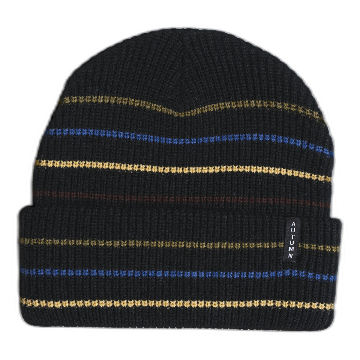 Autumn Multi Stripe Beanie Black