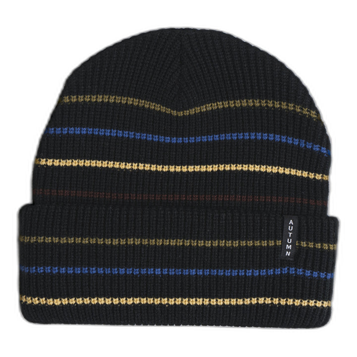 Autumn Multi Stripe Beanie Black