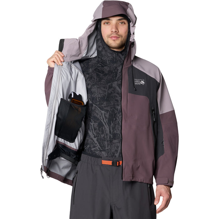 Mountain Hardwear Warp Factor™ 3L Hooded Jacket - Men's Purple Sage/Mystic Purple/Shark