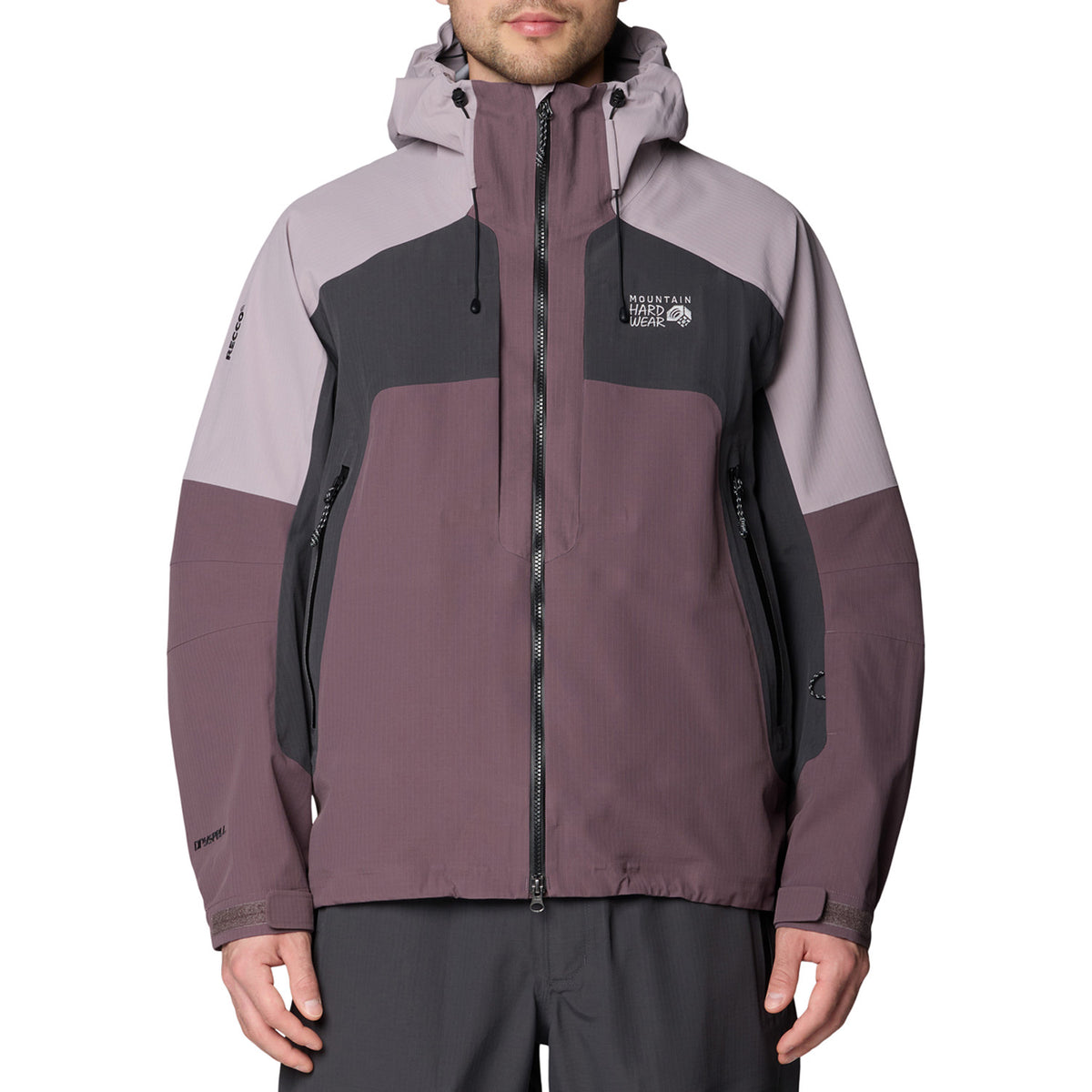 Mountain Hardwear Warp Factor™ 3L Hooded Jacket - Men's Purple Sage/Mystic Purple/Shark