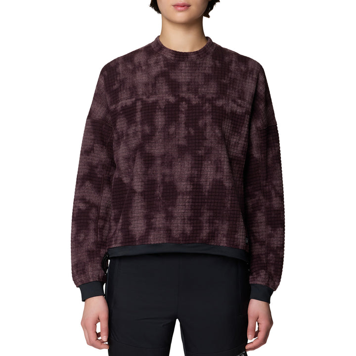Mountain Hardwear Summit Grid™ Big Grid Crew - Women's Deep Mulberry Shadowdye Print