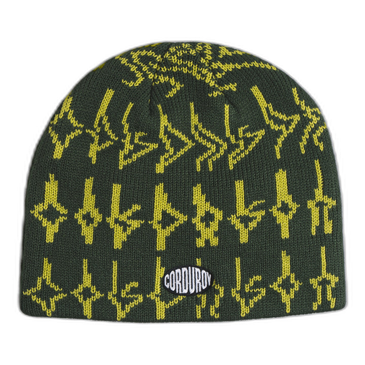 Corduroy Tracers Skully Beanie Emerald