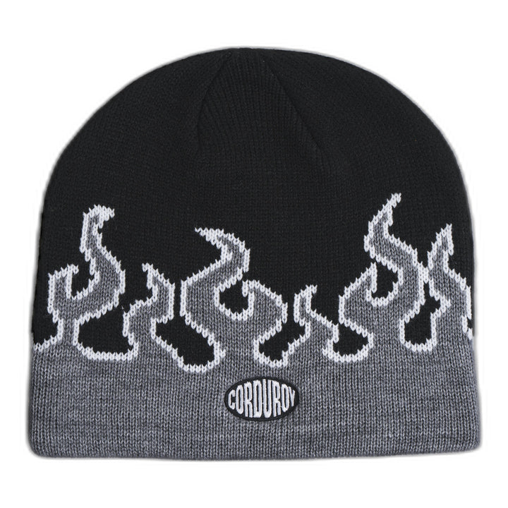 Corduroy LL Burn Skully Beanie Black