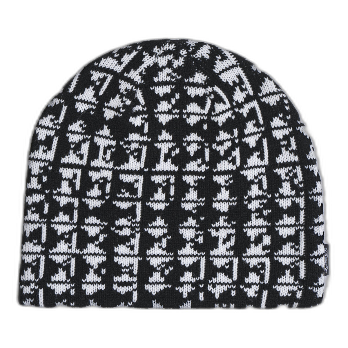 Corduroy Studs Skully Beanie Black