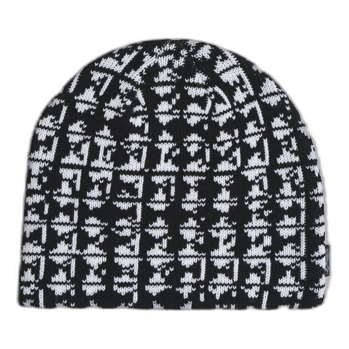 Corduroy Studs Skully Beanie Black