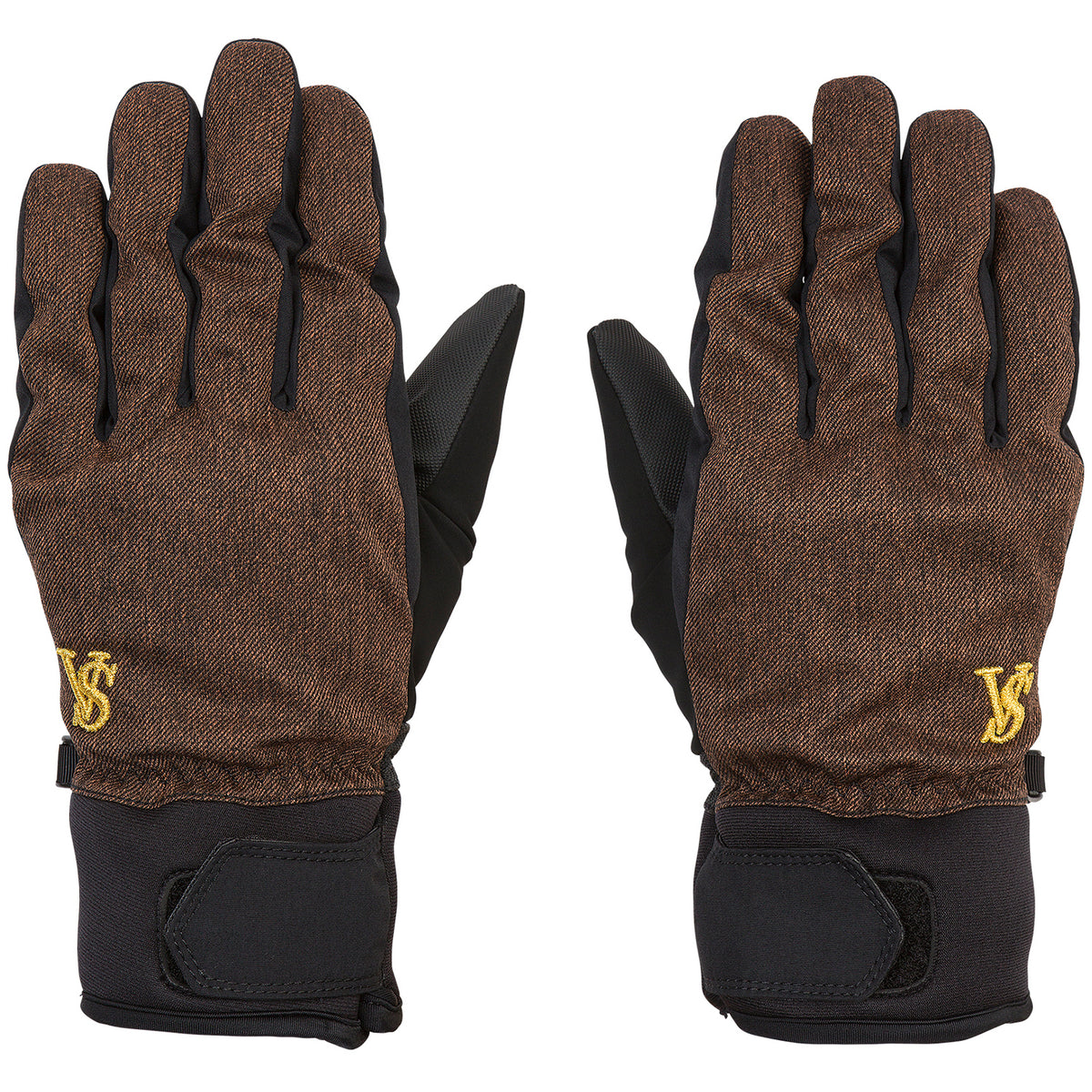 Volcom V. Co Crail Gloves Brown Denim