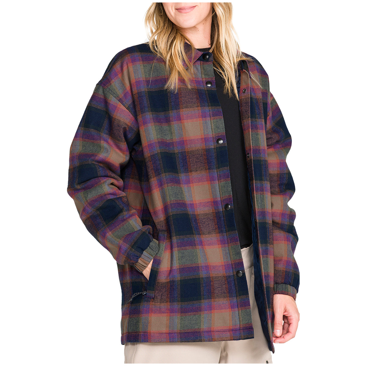 Volcom Insulated Riding Flannel Jacket - Women's Light Green