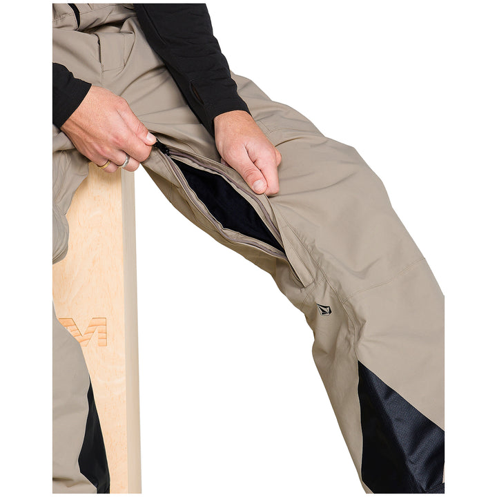 Volcom Rain Gore Bib Overalls - Men's Khaki