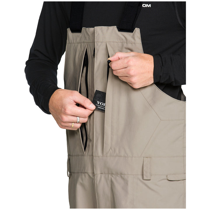 Volcom Rain Gore Bib Overalls - Men's Khaki