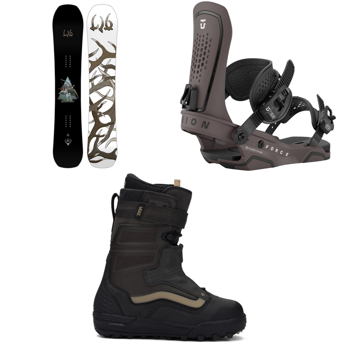 Lib Tech EJack Knife C3 Snowboard + Union Force Snowboard Bindings + Vans Hi-Country Snowboard Boots 2026