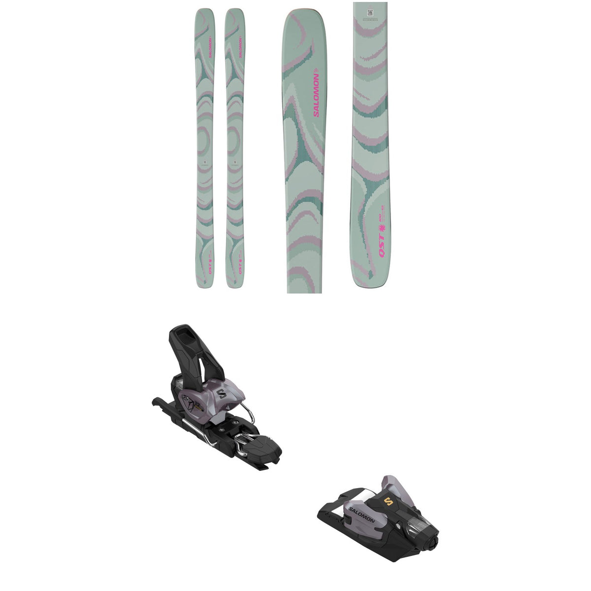 Salomon QST 100 Skis + Salomon Strive 12 GW Ski Bindings 2026