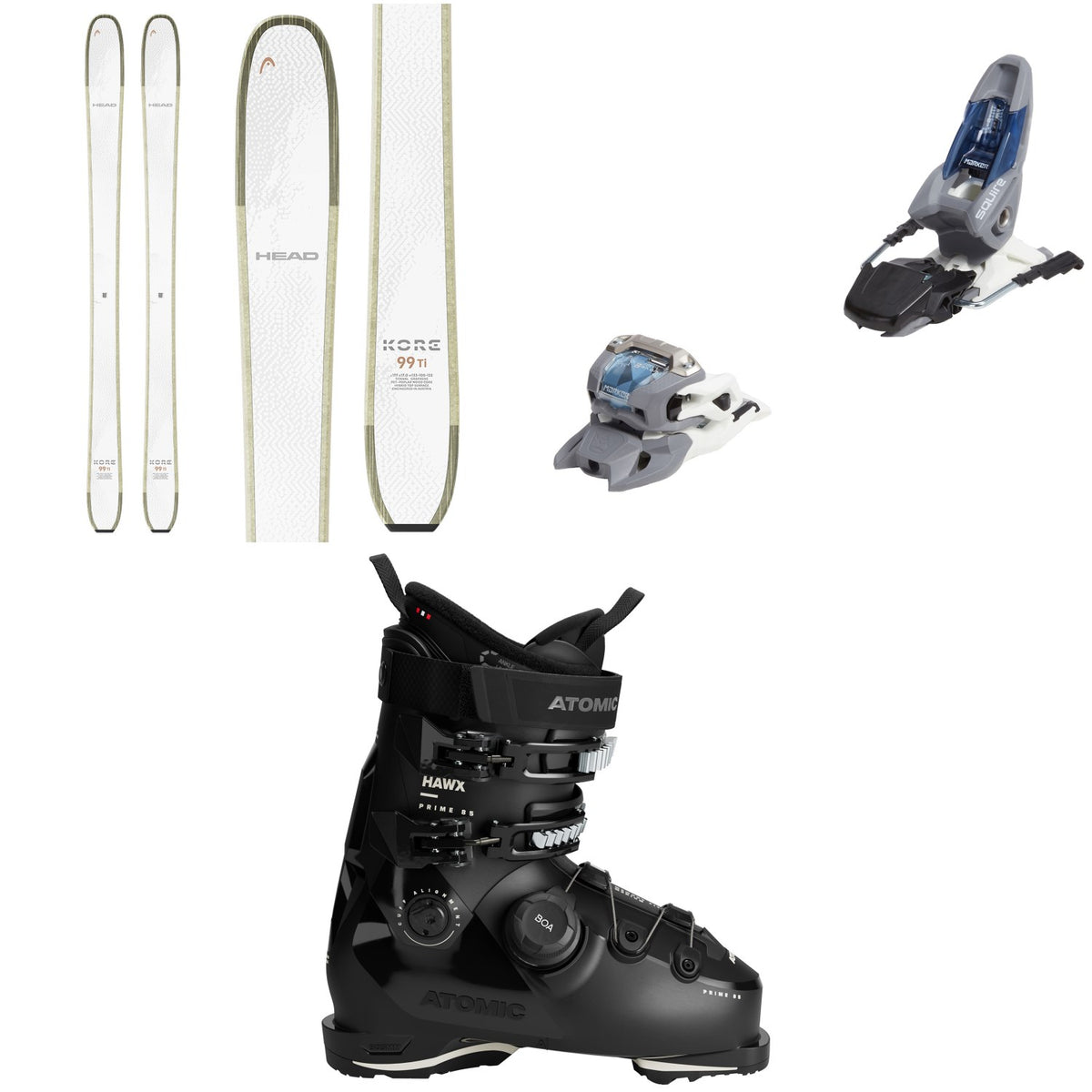 Head Kore 93 Ti W Skis + Marker Squire 11 Ski Bindings + Atomic Hawx Prime 85 BOA W Ski Boots - Women's 2026
