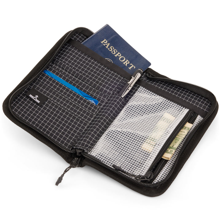 evo Trip Passport Wallet Black/White Ripstop