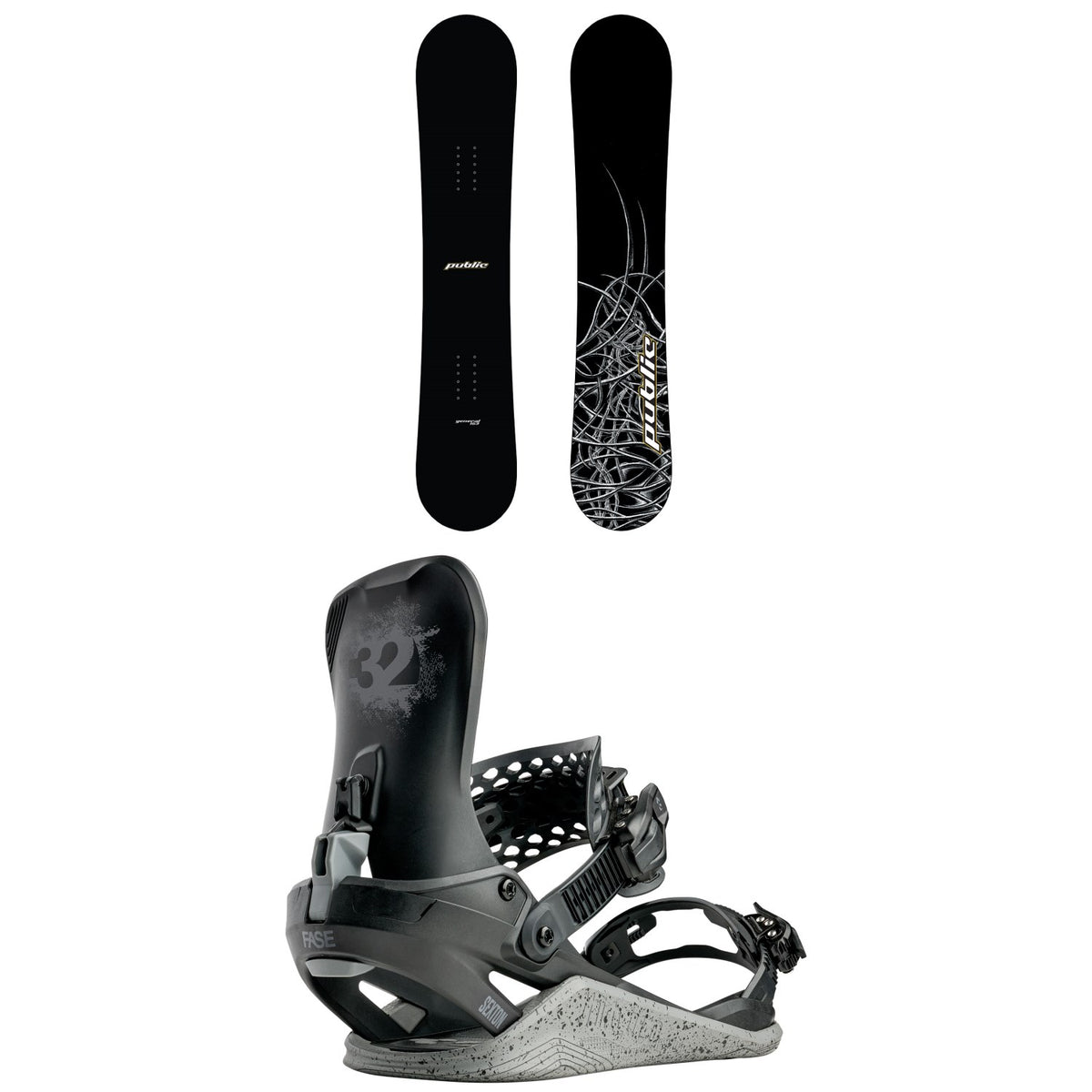 Public Snowboards General Snowboard + thirtytwo Basin FASE Snowboard Bindings 2027