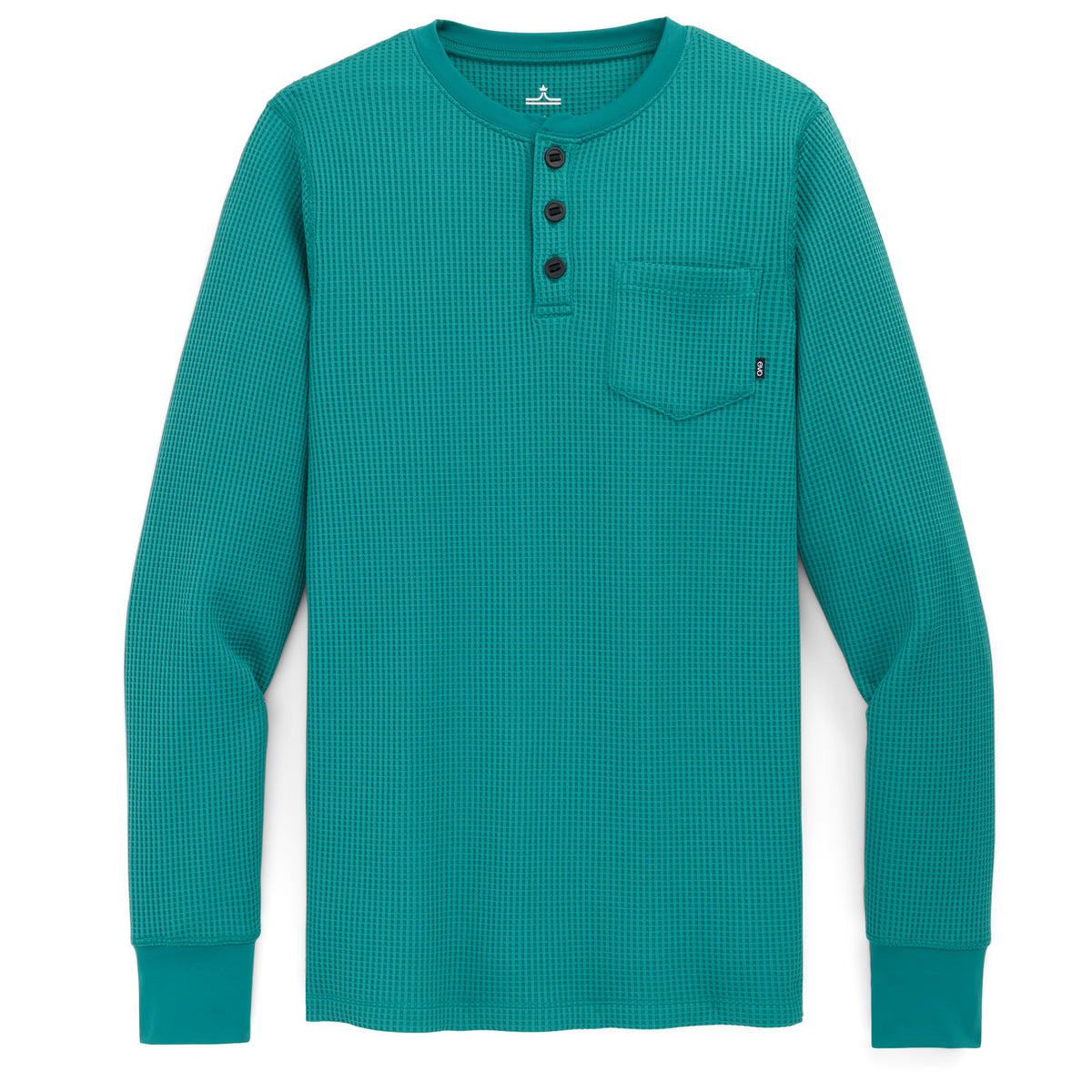 evo Waffle Pocket Henley Top - Unisex Emerald