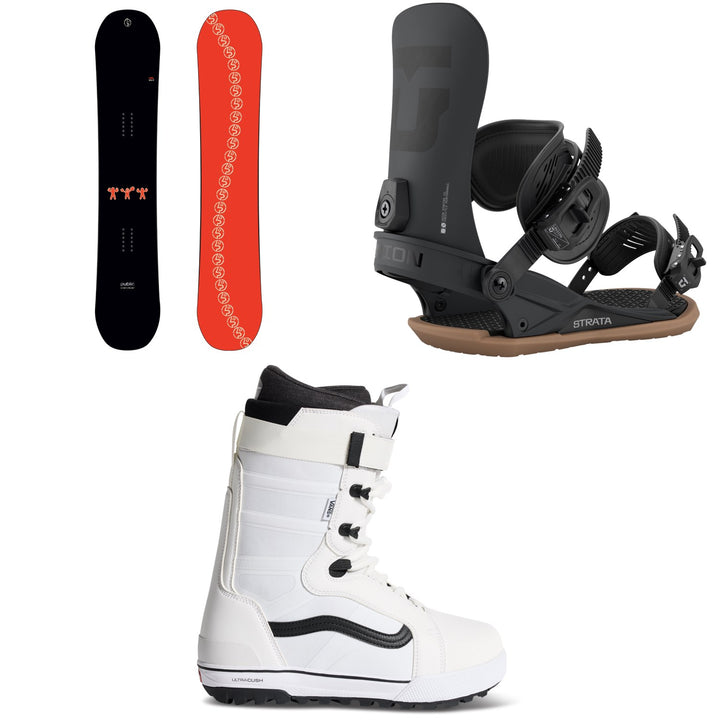 Public Snowboards Statement Snowboard + Union Strata Snowboard Bindings + Vans Hi-Standard Pro Snowboard Boots