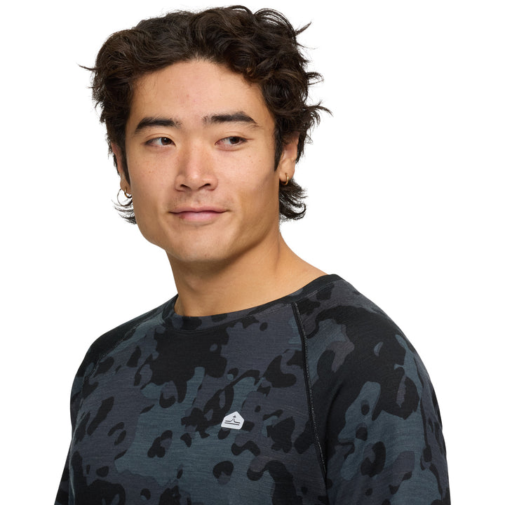 evo Merino Wool Crew Top - Men's Black Camo