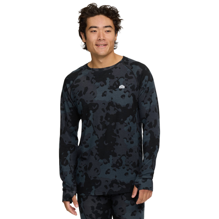 evo Merino Wool Crew Top - Men's Black Camo