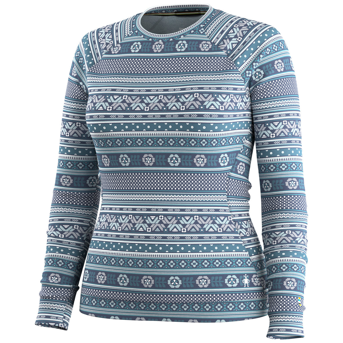 Smartwool Classic Thermal Merino Base Layer Crew Top - Women's Nightfall Fair Isle Fun
