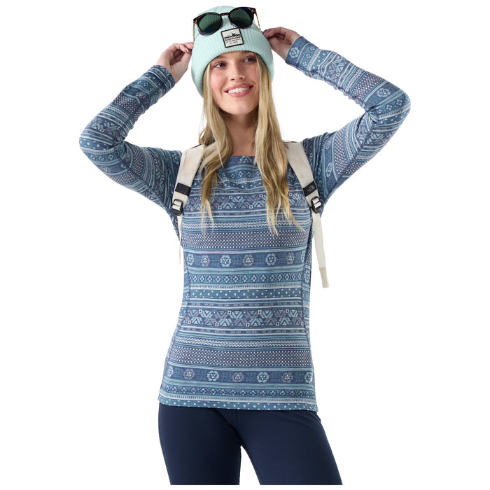 Smartwool Classic Thermal Merino Base Layer Crew Top - Women's Nightfall Fair Isle Fun