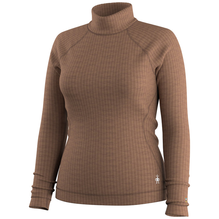 Smartwool Thermal Merino Rib Turtleneck Top - Women's Mocha Heather