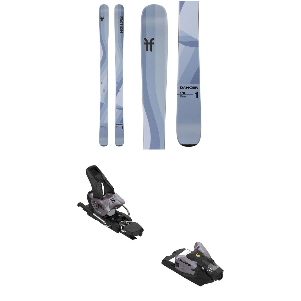 Faction Dancer 1 Skis + Salomon Strive 12 GW Ski Bindings 2026