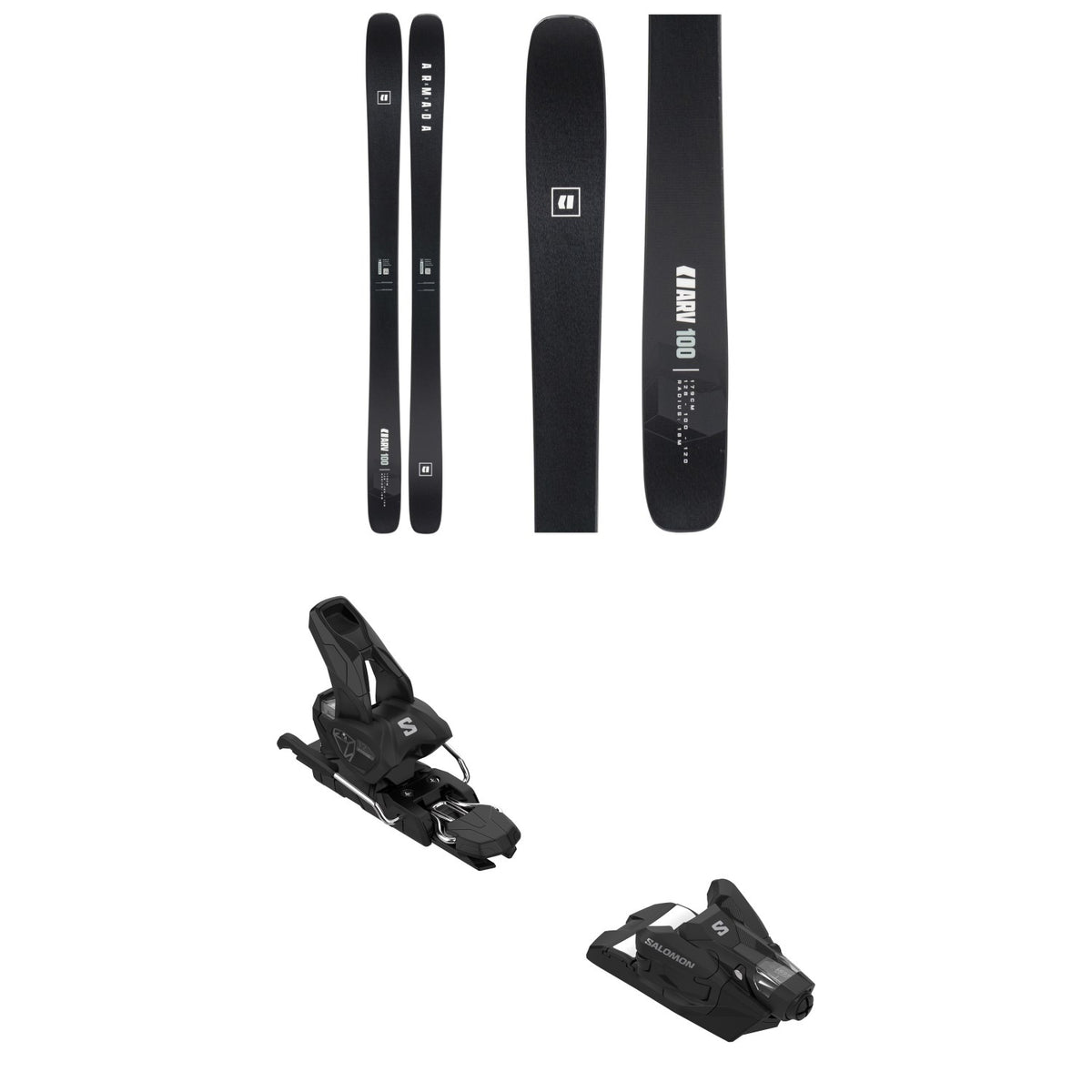 Armada ARV 100 Black Edition Skis + Salomon Strive 12 GW Ski Bindings 2027