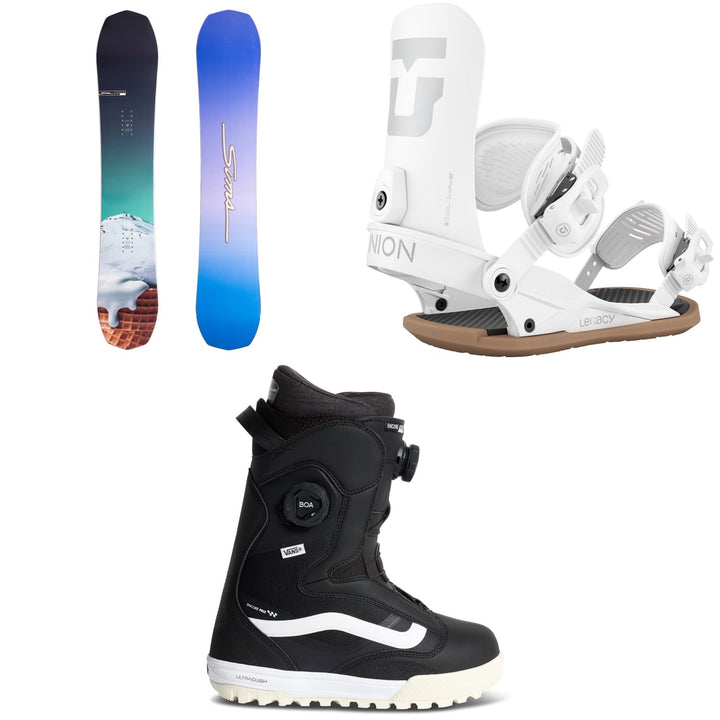 Sims Vanilla Snowboard + Union Legacy Snowboard Bindings + Vans Encore Pro 2.0 Snowboard Boots - Women's 2027