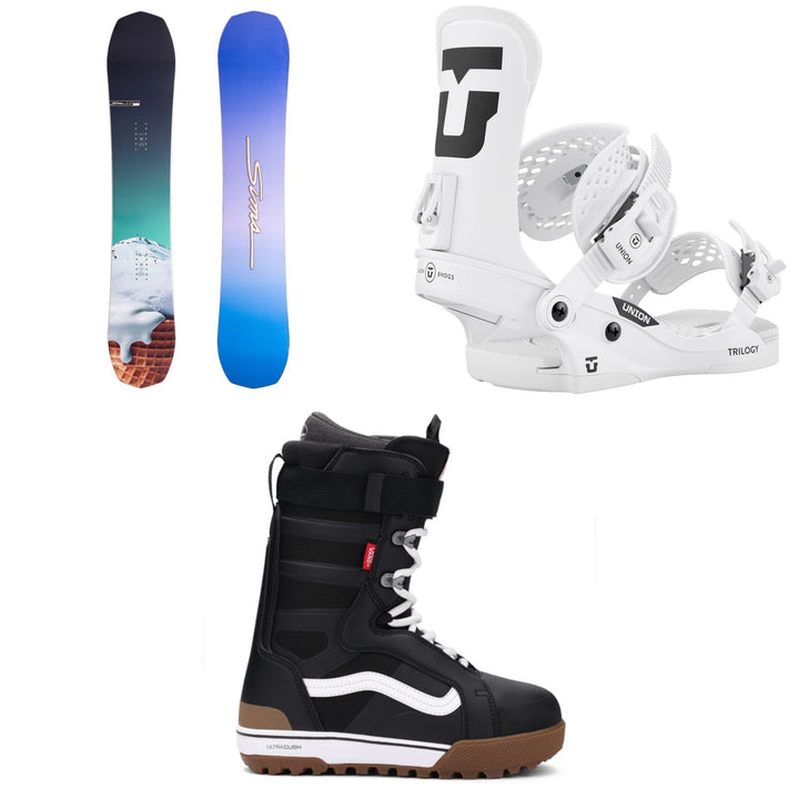 Sims Vanilla Snowboard + Union Trilogy Classic Snowboard Bindings + Vans Hi-Standard Pro Snowboard Boots - Women's 2027