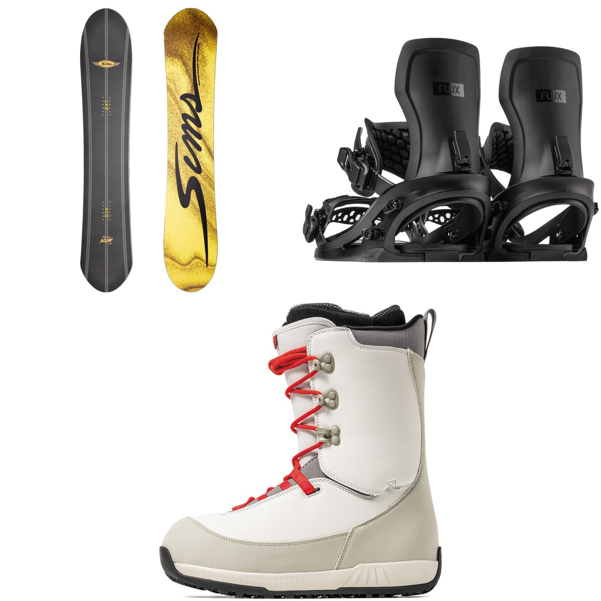 Sims Nub Snowboard + Flux XF Snowboard Bindings + NF Lace Snowboard Boots 2027