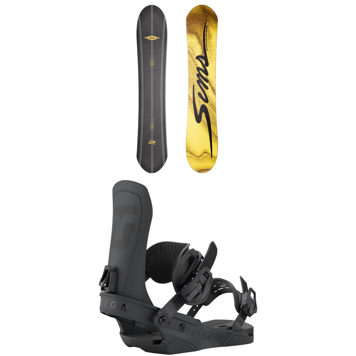 Sims Nub Snowboard + Union Force Team Snowboard Bindings 2027