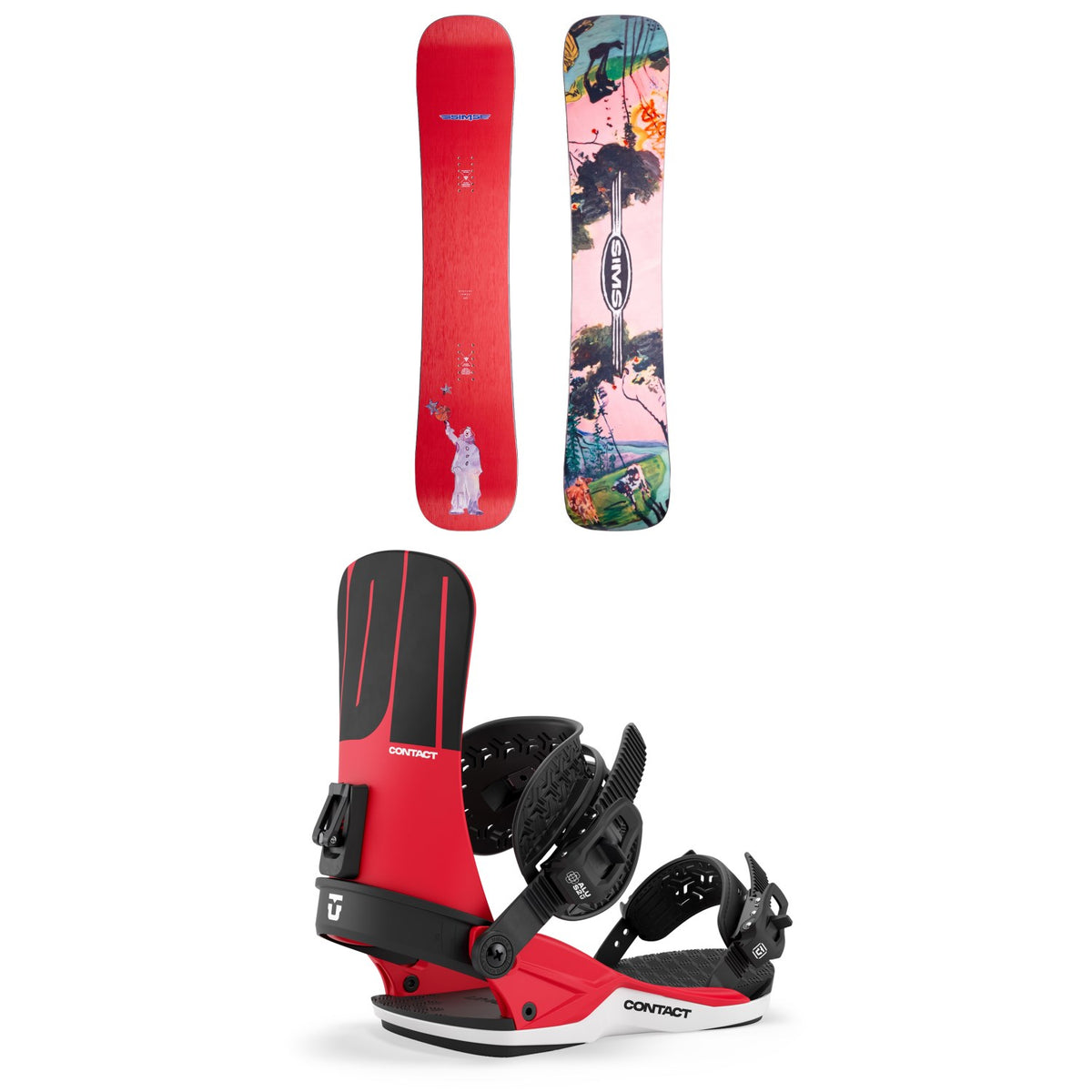 Sims Mystery Lunch Snowboard + Union Contact Snowboard Bindings 2027