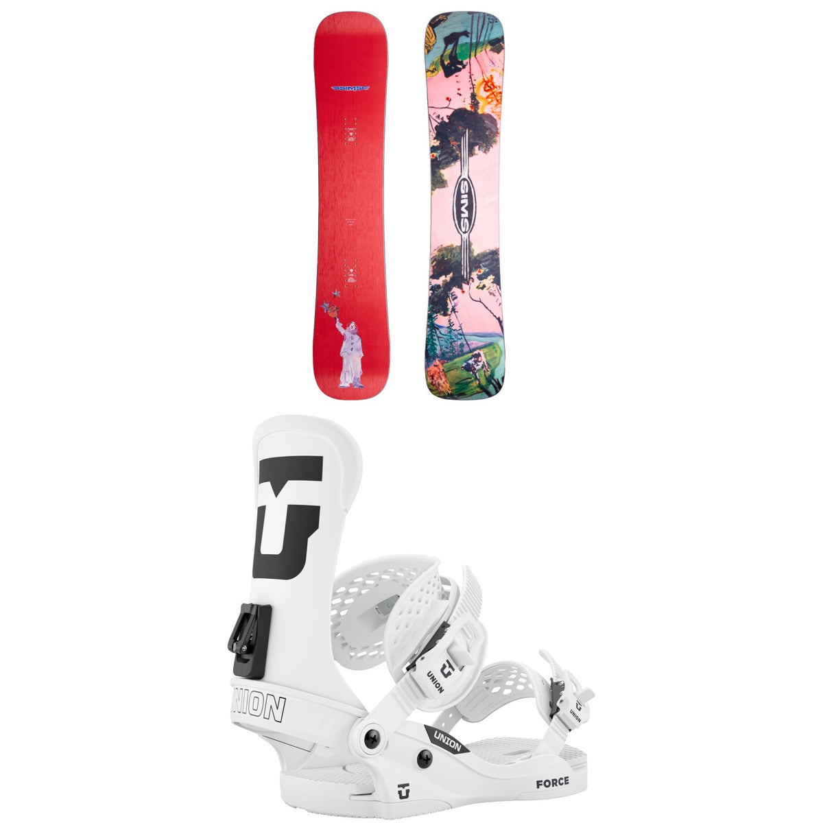 Sims Mystery Lunch Snowboard + Union Force Classic Snowboard Bindings 2027