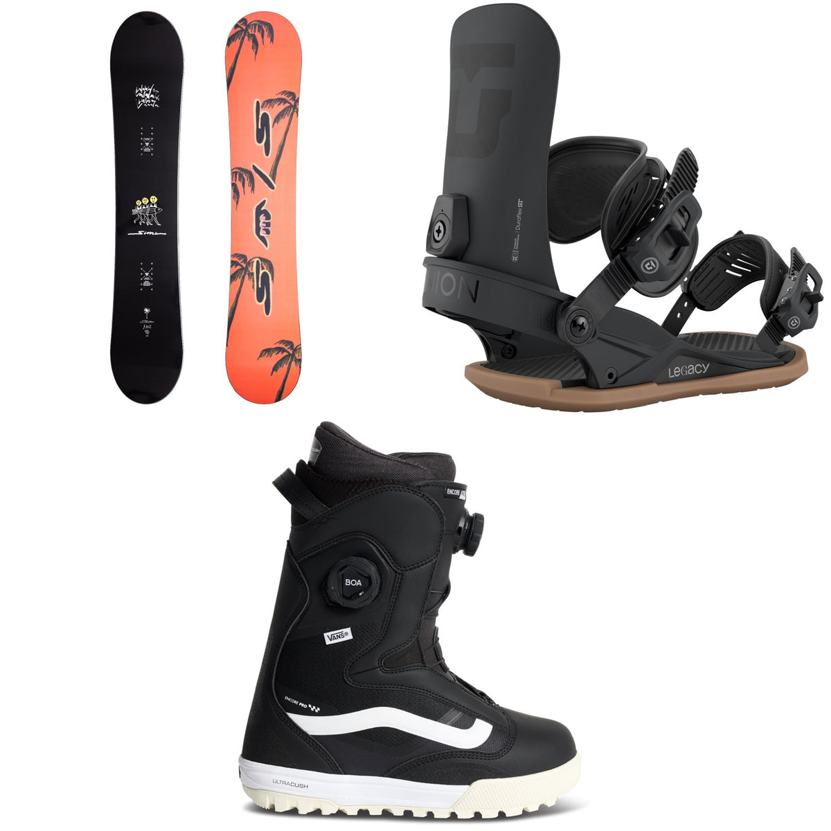 Sims Salt Snowboard + Union Legacy Snowboard Bindings + Vans Encore Pro 2.0 Snowboard Boots - Women's 2027