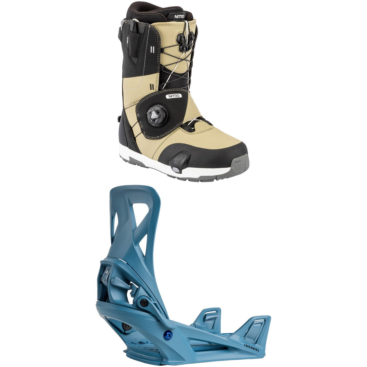 Nitro Venture Step On TLS Snowboard Boots + Burton Step On Snowboard Bindings 2026