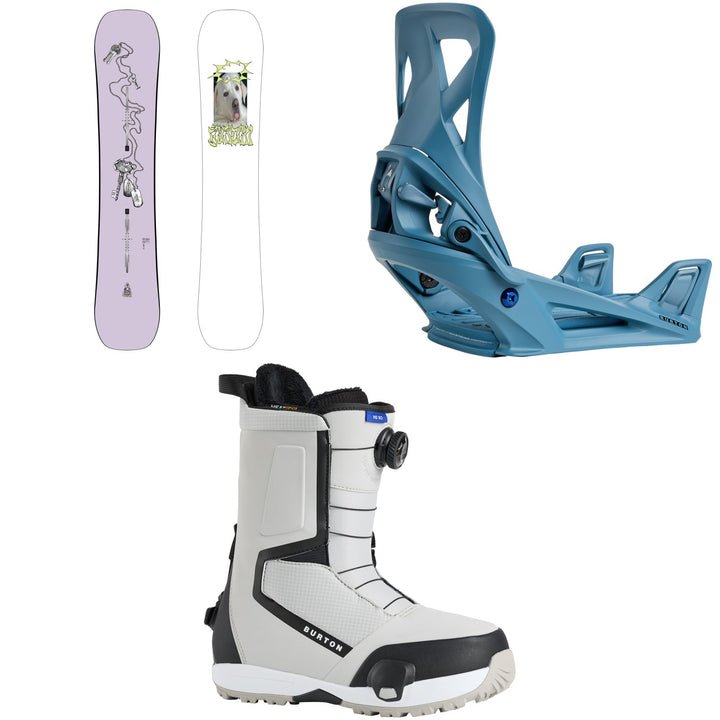 Burton Good Company Snowboard + Step On Snowboard Bindings + Highshot Step On Snowboard Boots 2026