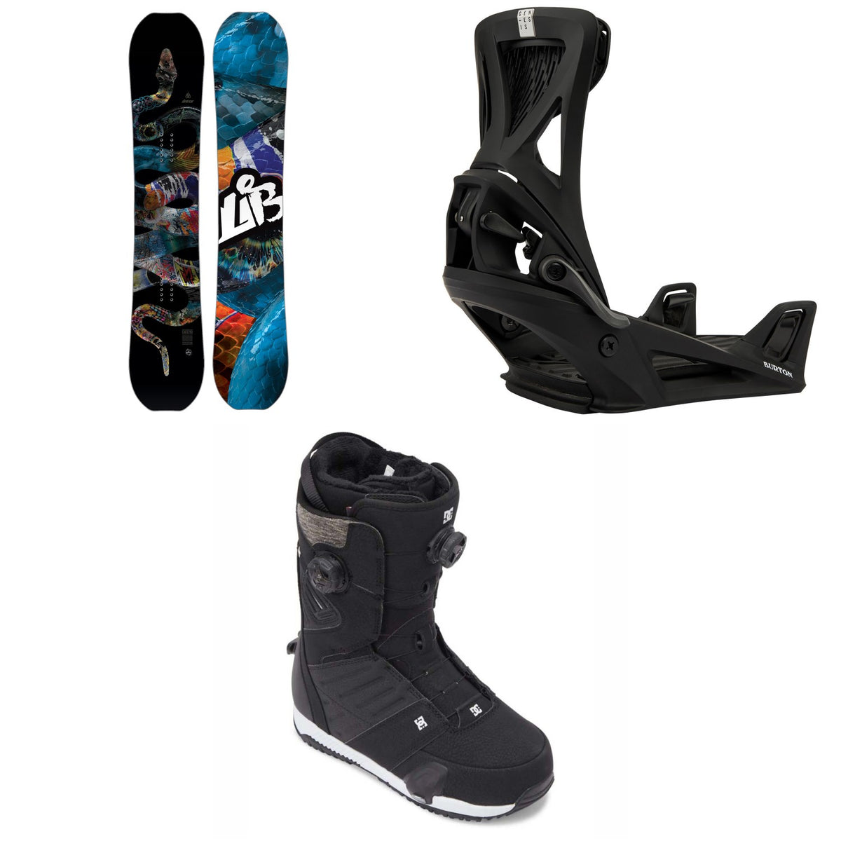 Lib Tech T. Rice Pro Snowboard + Burton Step On Genesis Snowboard Bindings + DC Judge Step On Snowboard Boots