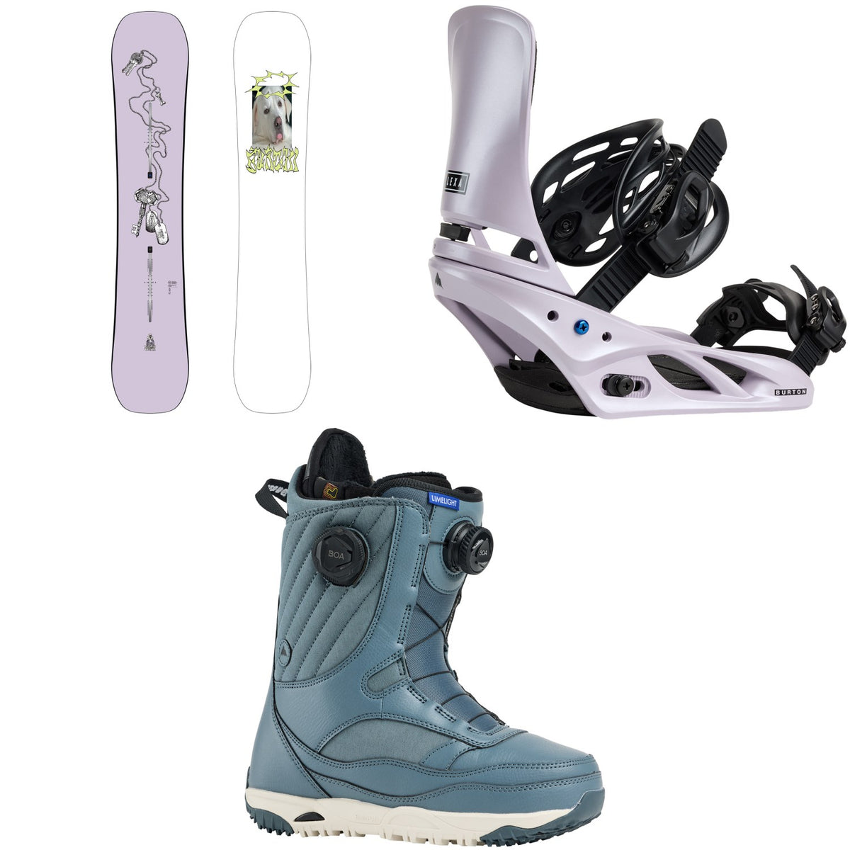 Burton Good Company Snowboard + Lexa Snowboard Bindings + Limelight Boa Snowboard Boots - Women's 2026