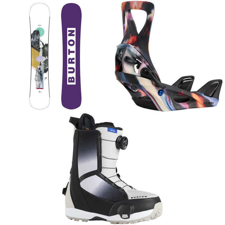 Burton Hideaway Snowboard + Step On Snowboard Bindings + Waverange Step On Snowboard Boots - Women's 2026