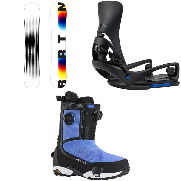 Burton Custom X Snowboard + Step on Cartel X EST Snowboard Bindings + Highshot X Step On Snowboard Boots 2026