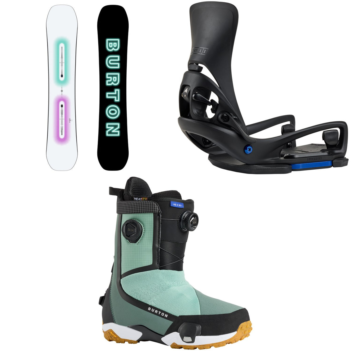 Burton Custom Snowboard + Step on Cartel X EST Snowboard Bindings + Highshot X Step On Snowboard Boots 2026