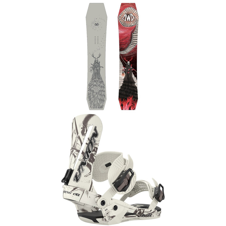 Dinosaurs Will Die Pow Reaper Snowboard + Union Atlas Snowboard Bindings 2027