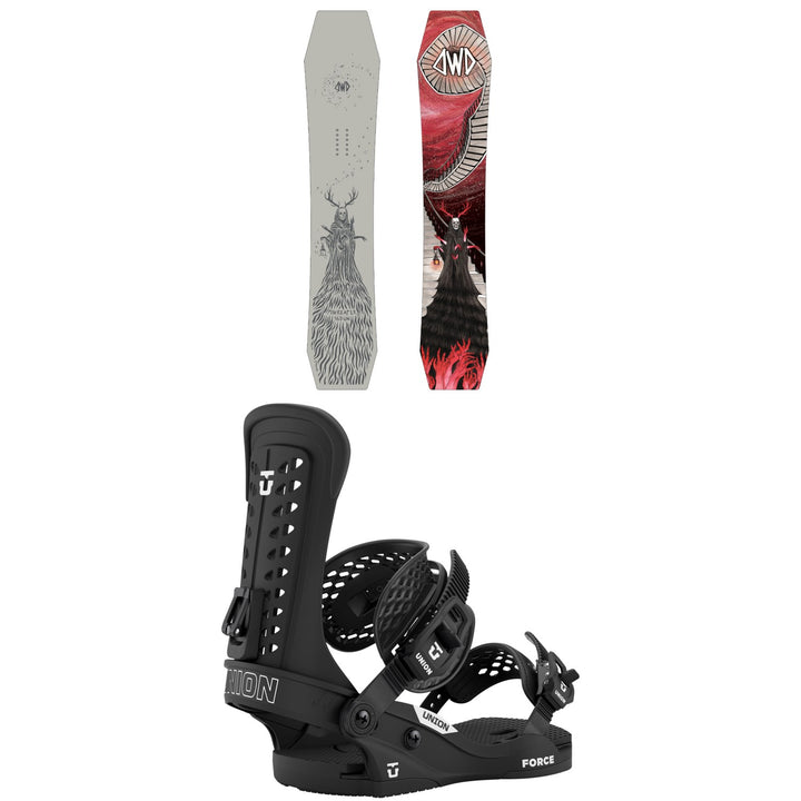 Dinosaurs Will Die Pow Reaper Snowboard + Union Force Classic Snowboard Bindings 2027
