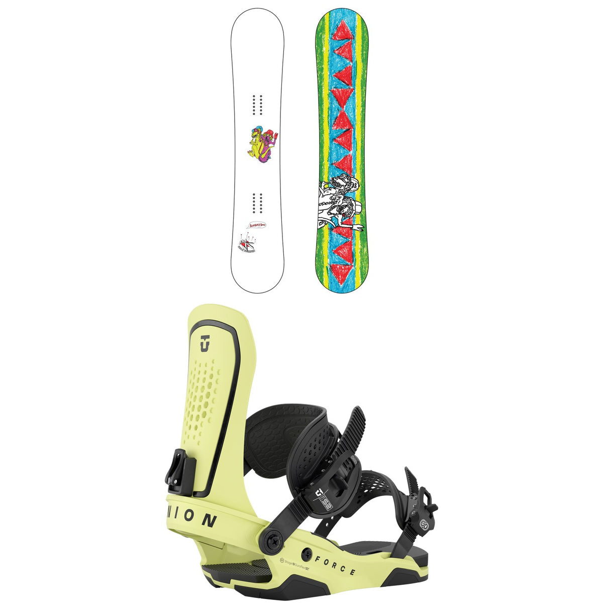Dinosaurs Will Die Keenans Snowboard + Union Force Snowboard Bindings 2027