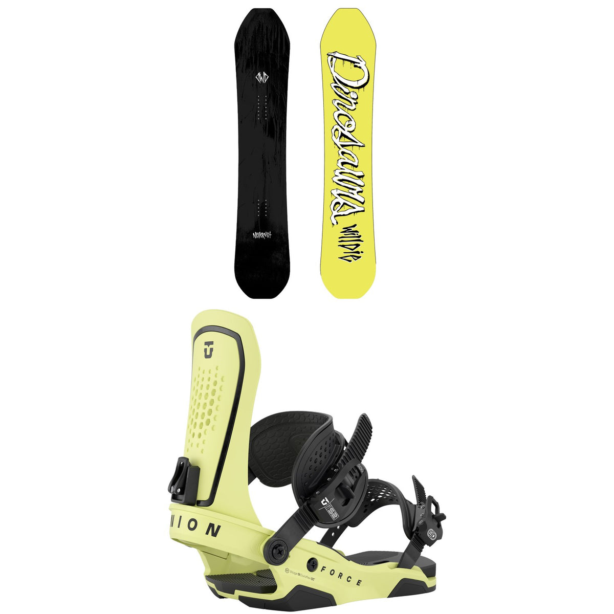Dinosaurs Will Die NeverNot Snowboard + Union Force Snowboard Bindings 2027