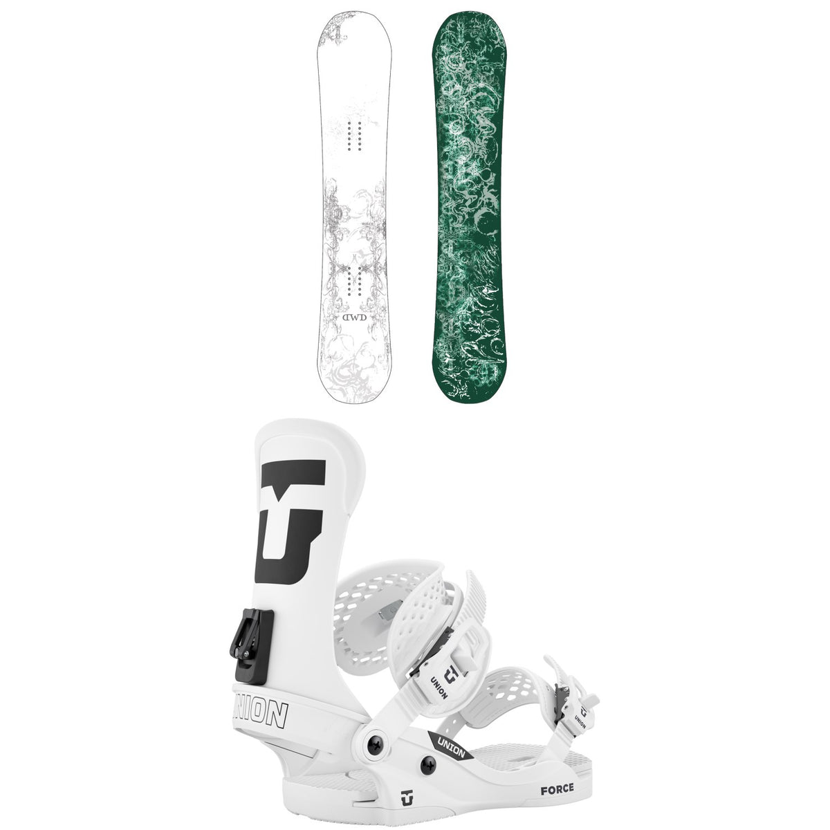 Dinosaurs Will Die Holce Snowboard + Union Force Classic Snowboard Bindings 2027