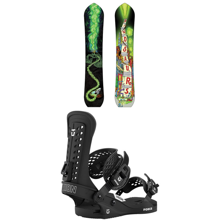 Dinosaurs Will Die Wizard Stick Snowboard + Union Force Classic Snowboard Bindings 2027